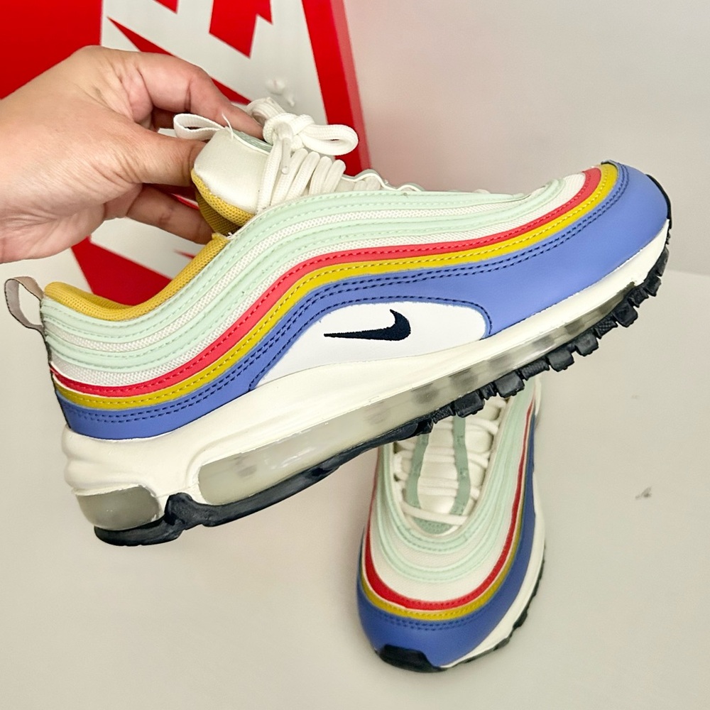 Nike air max 97 summit white/obsedian saphire shoes womens size 6.5 - Picture 8 of 9